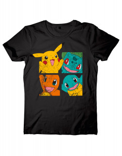 Pokemon - Kanto Starters T-shirt (black) M Merch