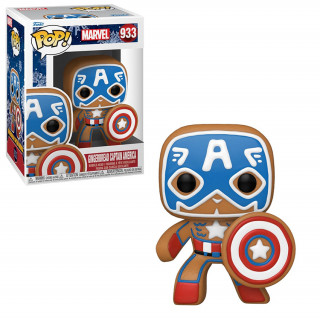 Funko Pop! Marvel: Holiday - Gingerbread Captain America #933 Bobble-Head Vinyl Figúrka Merch