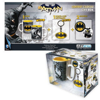 DC COMICS - Pck Mug + Keychains + Badges "Batman" Merch