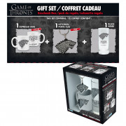 GAME OF THRONES - Pck Glasses 29cl + KeyringPVC + Mini Mug "Stark" 