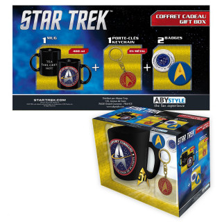 STAR TREK - Pck Mug + Keychains + Badges "STARFLEET" Merch