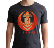 STAR WARS - T-shirt  "I REBEL" dark grey - new fit (XL) 