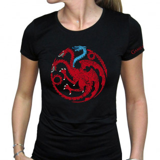 GAME OF THRONES - T-shirt  "Targaryen Viserion" women's black - basic (L) Merch