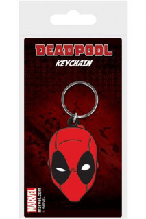 Marvel Comics Rubber Keychain Deadpool Face 6 cm Merch