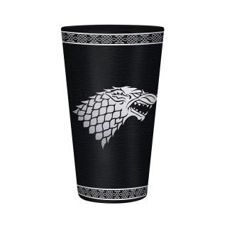 GAME OF THRONES - Large Glass - 500ml - Stark  Merch