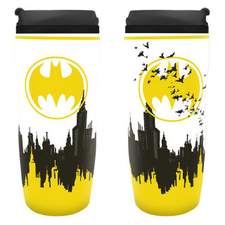 DC COMICS - Travel Mug "Batman" (white-yellow-black) Merch