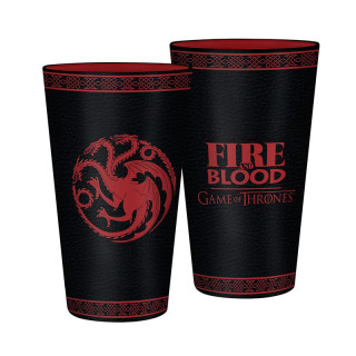 GAME OF THRONES - Large Glass - 500 ml - Targaryen - Foil Merch