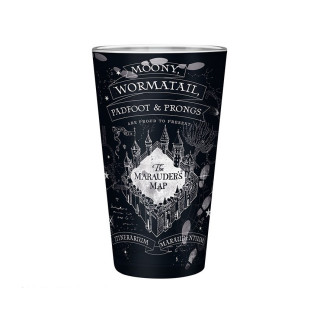 HARRY POTTER - XXL glass cup - 400 ml - Map of scrolls - Matt Merch