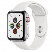 Apple Watch Series 44mm (GPS+Cellular) Stainless Steel with White Sport Band 