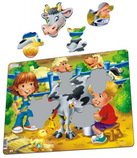 Larsen maxi puzzle 18 pieces - Farm with cow BM5 Merch