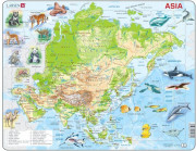 Larsen maxi puzzle 63 pieces Asia map with animals A30 