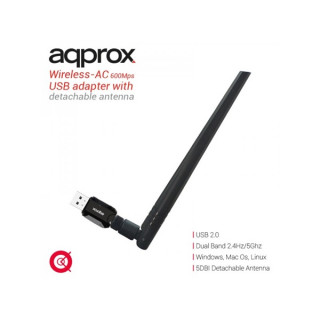 APPROX indoor Antenna - USB, Dual-Band, 600 Mbps Wireless N (802.11b/g/n/ac) Home