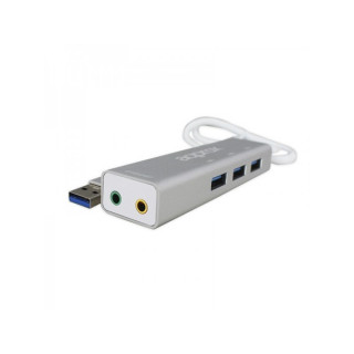 APPROX USB HUB - 5.1 USB sound card + 3 pcs USB3.0 port (3.5mm Audio Jack (output), Microphone (input)) Home