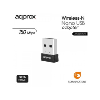 APPROX Network Adapter - USB, nano, 150 Mbps Wireless N (802.11b/g/n) Home