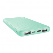 Trust PowerBank Primo Ultra-thin Powerbank (10000mAh; 15W USB-C 12W 2xUSB; Mint) 