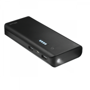 Trust PowerBank Primo Powerbank (10000mAh; Black; 5W USB 10W USB; Load indicator; flashlight) 