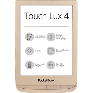 POCKETBOOK e-Reader PB627 LUX4 Gold case (6"E Ink Carta, Cpu: 1GHz,512MB,8GB,1500mAh, wifi,mSD) Tablety