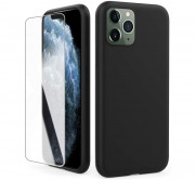 AhaStyle Apple iPhone 11 silicone case tempered glass glass foil, Black 