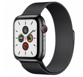 Apple Watch Series GPS+Cellular smart watch, 44mm,Stainless steel, Gray/Black strap Mobile