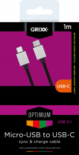 GRIXX OPTIMUM USB - MICRO USB High speed data and charger cable Nylon m Mobile