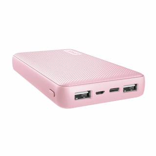 Trust PowerBank Primo Compact Powerbank (15000mAh; 15W USB-C 12W 2xUSB; pink) Mobile