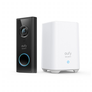 ANKER Eufy Black Video Doorbell 2K (Battery-Powered) + Home base 2 (EU + UK Plug) Home