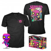 Funko Pop! & Tee: Marvel - Spider-Man (Black Light) Vinyl Figúrka & tričko (L) 