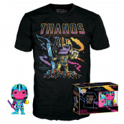 Funko Pop! & Tee: Marvel - Thanos (Blacklight) (Special Edition) Bobble-Head Vinyl Figúrka & tričko (M) 