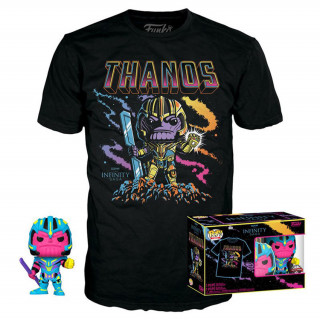 Funko Pop! & Tee: Marvel - Thanos (Blacklight) (Special Edition) Bobble-Head Vinyl Figúrka & tričko (M) Merch