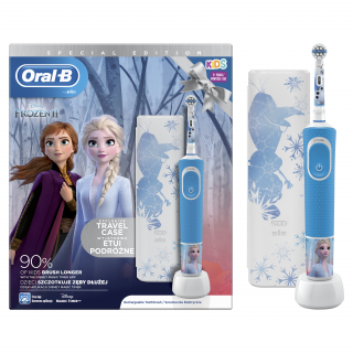 Oral-B D100 Vitality Elektrická zubná kefka pre deti  - Frozen II + Cestovné puzdro Home