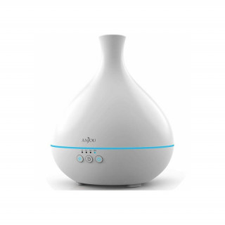 Anjou AJ-AD012 dark brown wood pattern ultrasonic essential oil humidifier with LED light Home