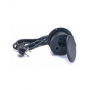 TOO GPS-201-1B IP20, 1x 2P+F, USB-A, black, table-mountable socket distributor 