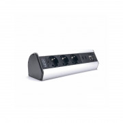 TOO DPS-114-3S IP20, 3x 2P+F, 2x USB-A, RJ45, HDMI, silver, desk mountable socket distributor 