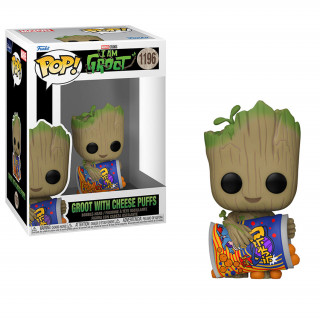 Funko Pop! #1196 Marvel: I Am Groot - Groot with Cheese Puffs Bobble-Head Vinyl Figura Merch