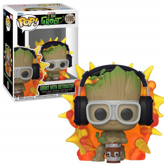 Funko Pop! Marvel: I Am Groot - Groot with Detonator #1195 Bobble-Head Vinyl Figura Merch