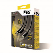 Kábel Steelplay Dual Play & Charge pre ovládač PS5 - čierna 