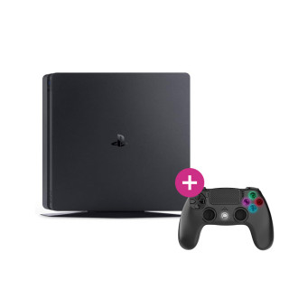 PlayStation 4 (PS4) Slim 500 GB (bazár) + Freaks and Geeks – bezdrôtový ovládač – čierny (140142n) PS4