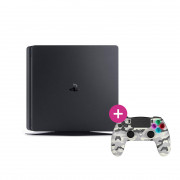 PlayStation 4 (PS4) Slim 500 GB (bazár) + Freaks and Geeks - Bezdrôtový ovládač - White Camo (140142C) 