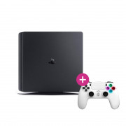 PlayStation 4 (PS4) Slim 500 GB (bazár) + Freaks and Geeks – bezdrôtový ovládač – biely (140142B) 