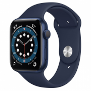 Apple Watch S6 GPS, 44mm Blue aluminum Case with Deep Navy Sport Band Regular 