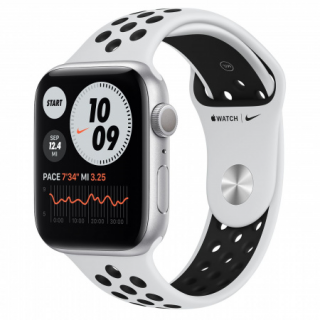 Apple Watch Nike S6 GPS, 44mm Silver aluminum Case with Pure Platinum/Black Mobile