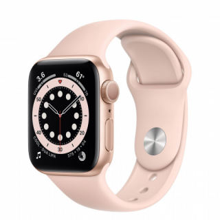 Apple Watch S6 GPS, 40mm Gold aluminum Case with Pink Sand Sport Band Regular Mobile