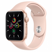 Apple Watch SE GPS, 44mm Gold aluminum Case with Pink Sand Sport Band Regular 