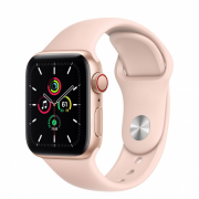 Apple Watch SE GPS Cellular, 40mm Gold aluminum Case with Pink Sand Sport Ban 