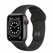 Apple Watch S6 GPS Cellular, 40mm Space Gray aluminum Case with Black Sport B 