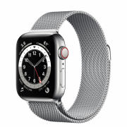 Apple Watch S6 GPS Cellular, 40mm Silver Stainless Steel Case with Silver Mila 