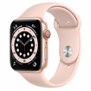 Apple Watch S6 GPS Cellular, 44mm Gold aluminum Case with Pink Sand Sport Ban 