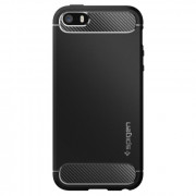 Spigen Rugged Armor back cover, iPhone SE, Black 