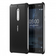 Nokia plastic  back cover, carbont patterned, Onyx Black 