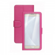 Celly universal book case with notification window, 4-4.5" pink 